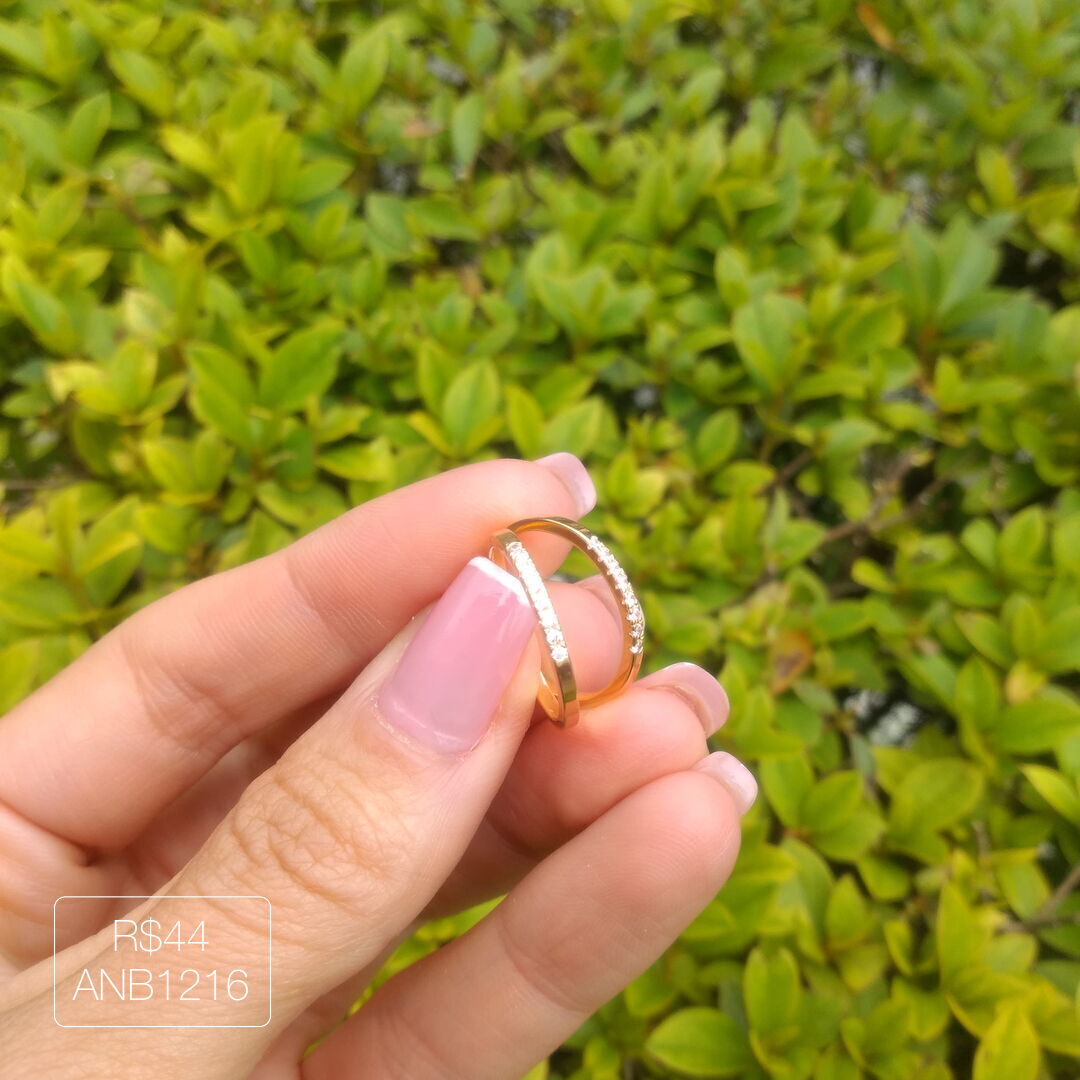 Anel (Par) de Aparadores Cristal Dourado